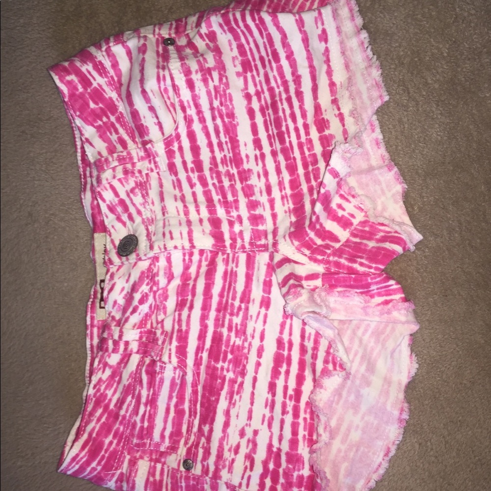 Pink and white shorts